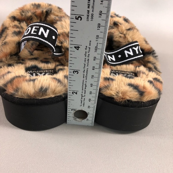 Madden NYC Animal Print Faux Fur Crossband Platform Sandals - Picture 9 of 11